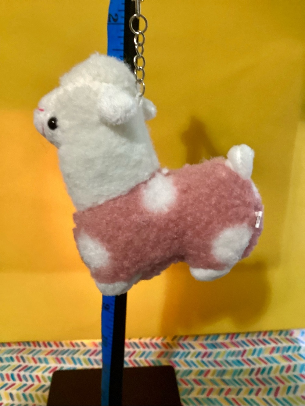 NWOT - Plush Alpaca Keychain - Pink and White
